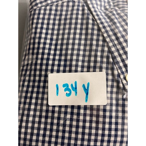 J. Crew Mens Casual Button Down Shirt XL Blue White Checkered Long Sleeve - Picture 11 of 12